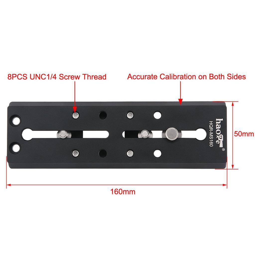 Haoge 160mm Camera Long Slide Quick Release Plate for Sachtler Tripods with Fluid Head DV10 (FSB4, FSB6, FSB6T, FSB8, FSB8T, FSB10, FSB10T, 3+3, 5+5