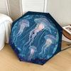 1pc Jellyfish Ocean Night Sky Umbrella with Plastic Handle,Suitable for All Seasons Home Travel Outdoor UmbrellaDD1377