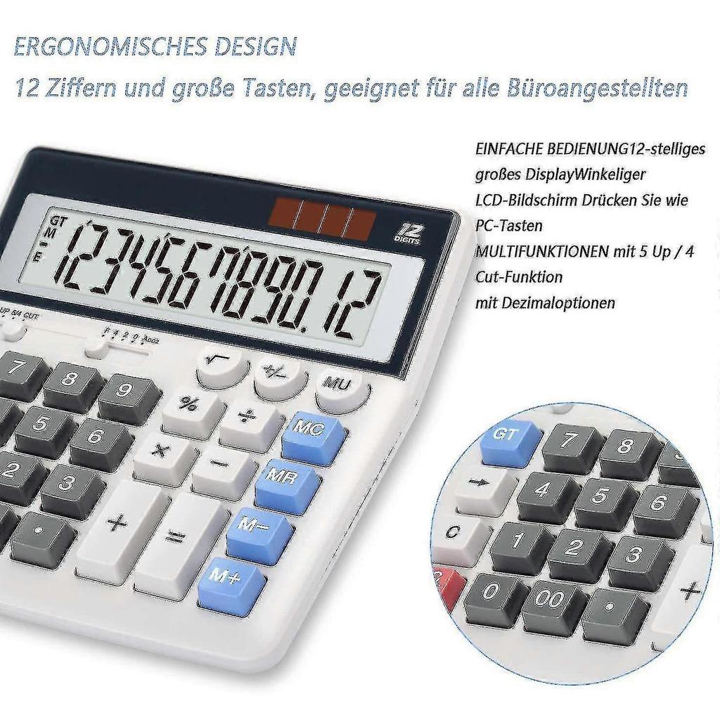 Calculator Large Keys Large Display 12-digit Desk Calculator Office Calculator-h - PJ