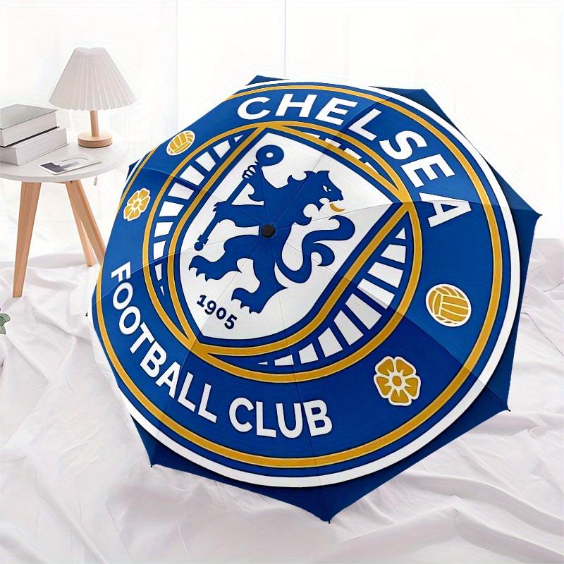 1pc Chelsea Football Club Crest Umbrella with Plastic Handle,Suitable for All Seasons Home Travel Outdoor UmbrellaM1110