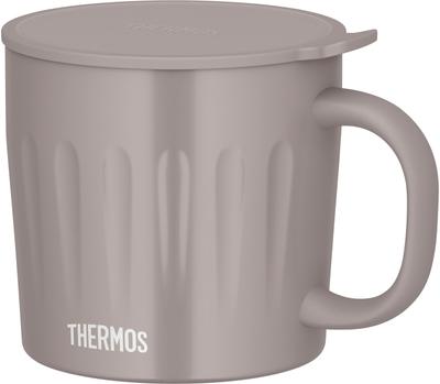 Thermos Vacuum Insulated Large Dishwasher Perfect for Soup Mug, 450ml, Greige, Embossed, Capacity, Safe, (JTA-450 GG)
