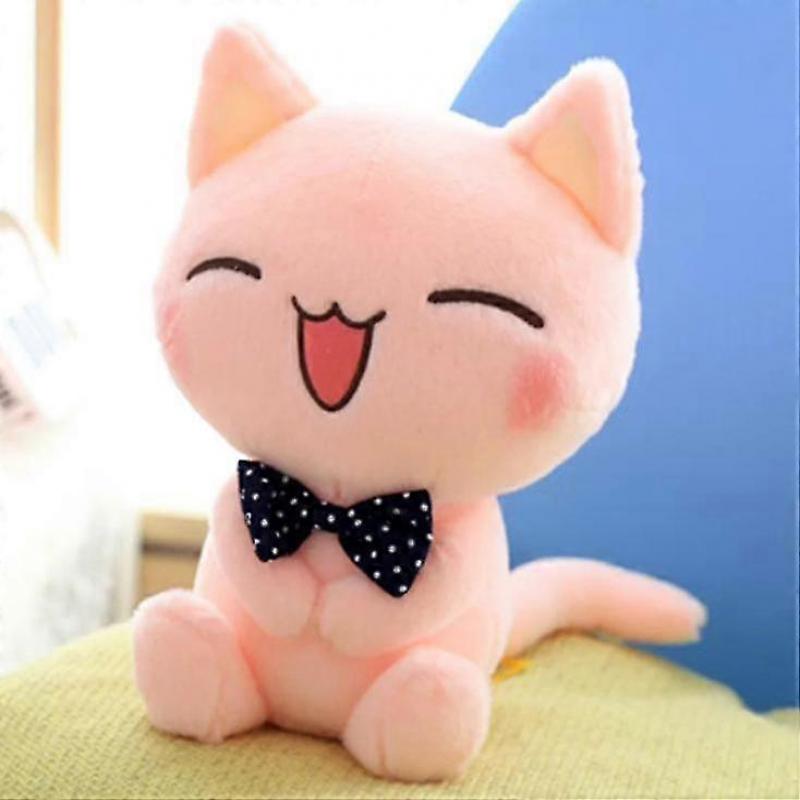 Cute Stuffed Plush Doll, Sitting Height Soft Stuffed Pink Cat Plush Toy