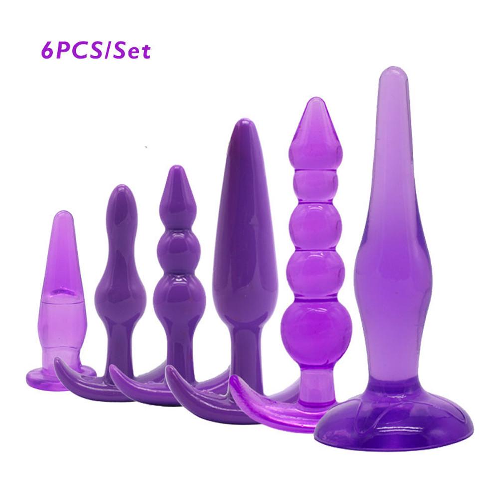 6PCS Anal Trainer Kit Butt Plugs Beginner Set  Silicone Prostate Massage