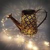 Solar-Powered Wrought Iron Garden Kettle Light - Waterproof Lawn Projection Décor
