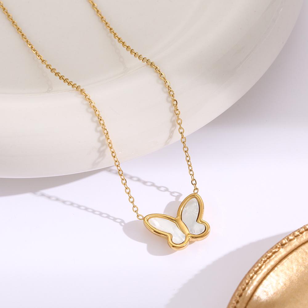 Colier din Oțel Titan Placat cu Aur de 18K, Lanț Claviculă de Înaltă Calitate pentru Femei - Bijuterii care nu se Decolorează