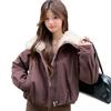 Autumn and winter new velvet thickened jacket women's short casual loose jacket fashion cotton top