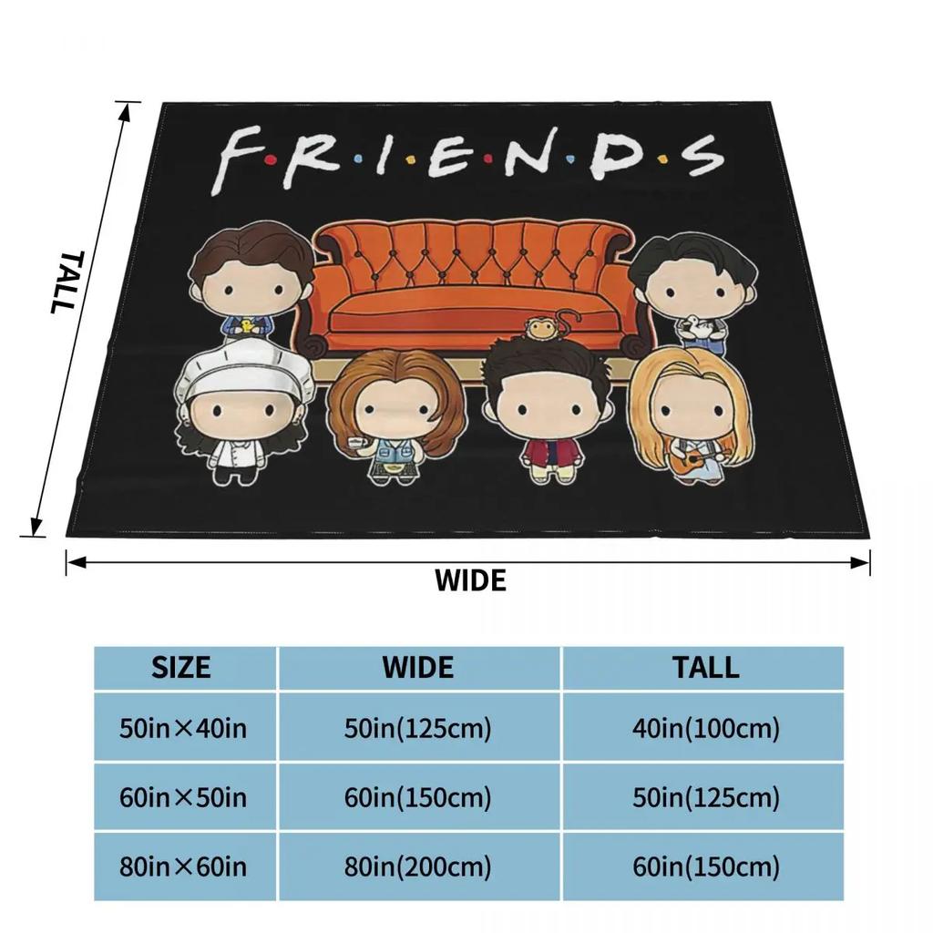 Friends Cartoon Blanket Flannel Textile Decor American TV Show Portable Super Warm Throw Blankets for Sofa Couch Bedding Throws