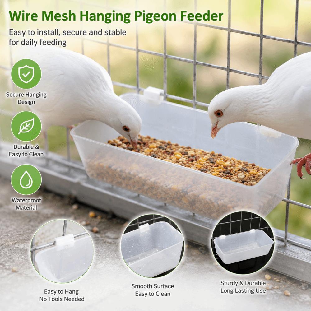 5pcs Transparent Box Hanging Bird Feeder Drinker Automatic Pigeon Feed Trough Aviary