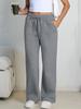 Summer Women's Jogging Pants - Elastic Waist, Solid Color, Plus Size, US Sizes, Drawstring Sweatpants