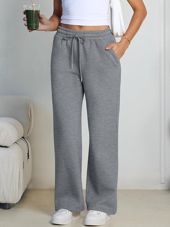 Summer Women's Jogging Pants - Elastic Waist, Solid Color, Plus Size, US Sizes, Drawstring Sweatpants