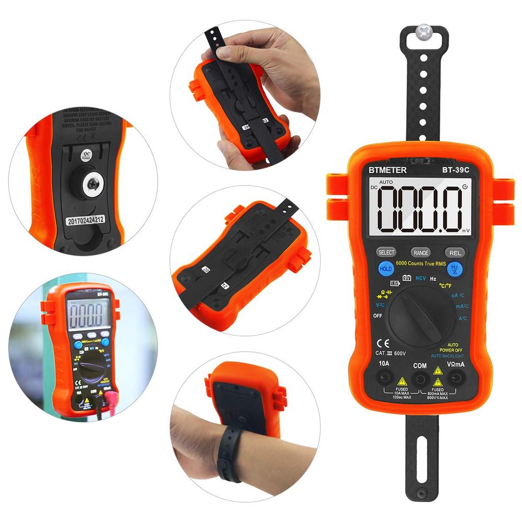 BTMETER Handheld Multimeter Digital Tester Range 6000 Bits Voltage Current Resistance Capacitance Frequency Japanese Instruction Manual Included