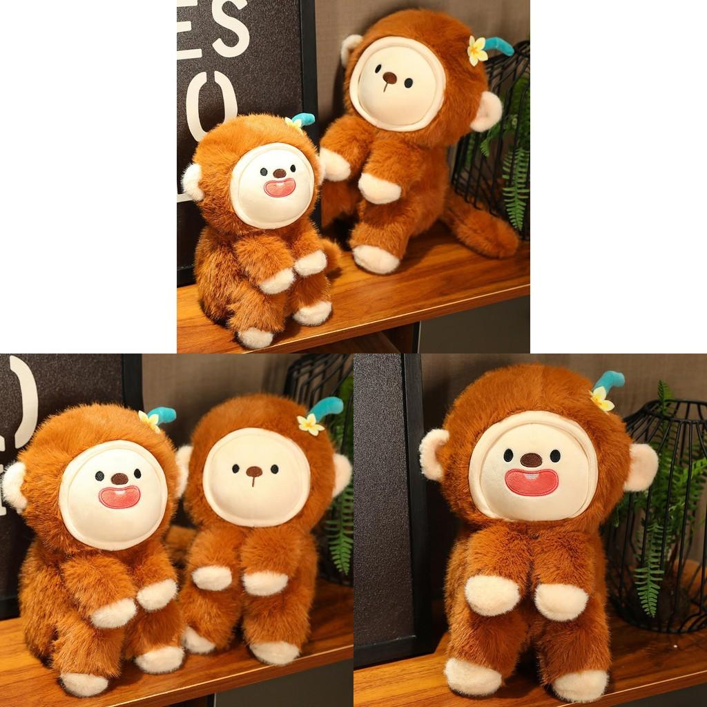 Adorable Changeable Face Monkey Plush Doll Soft And Cuddly Animal Toy For Kids