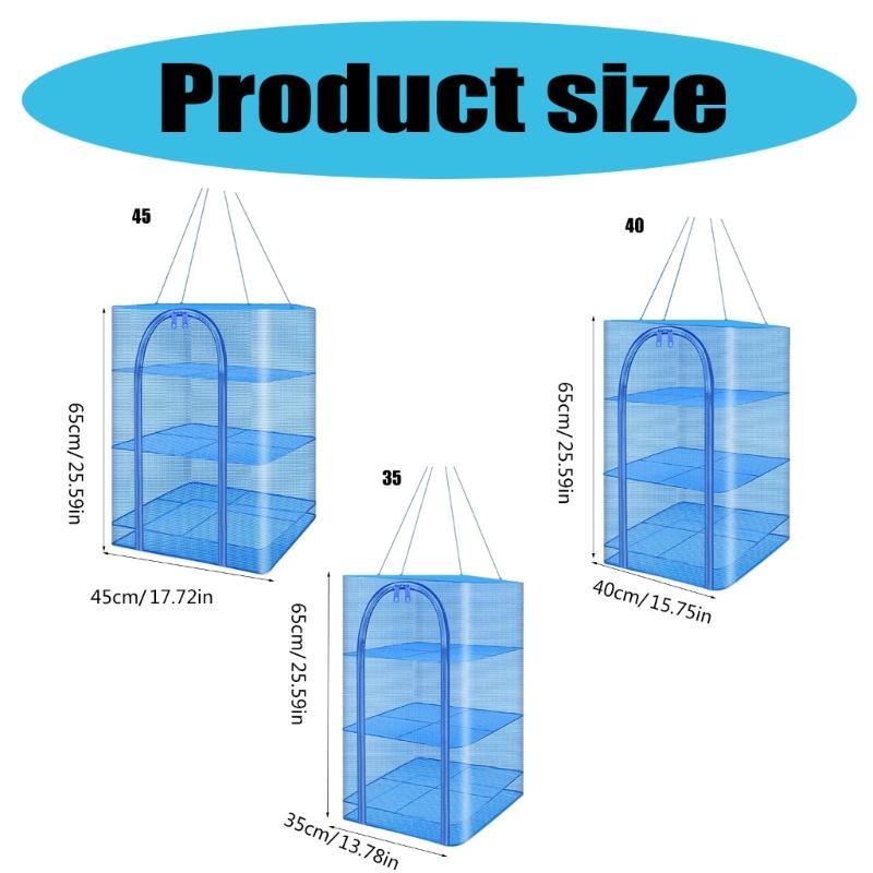 Home Drying Vegetable Net 4 Layers Folding Dry Rack Hanging Basket Hanging Mesh Net for Drying Fruits, Vegetables