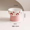 Creative Ceramic Drinking Water Food Tall Footed Bowls, Anti Overturning Neck Protection, Large Caliber, Cat Bowl, Supplies, 1Pc