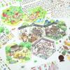 3D Stereo DIY Collage Landscape Stickers - Frosted PET Die-Cut for Journaling & Miniature Scenes