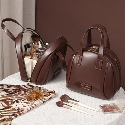 Borsa per cosmetici da viaggio di grande capacità Borsa da toilette portatile in pelle con manico Organizer Borsa per trucco impermeabile multifunzionale