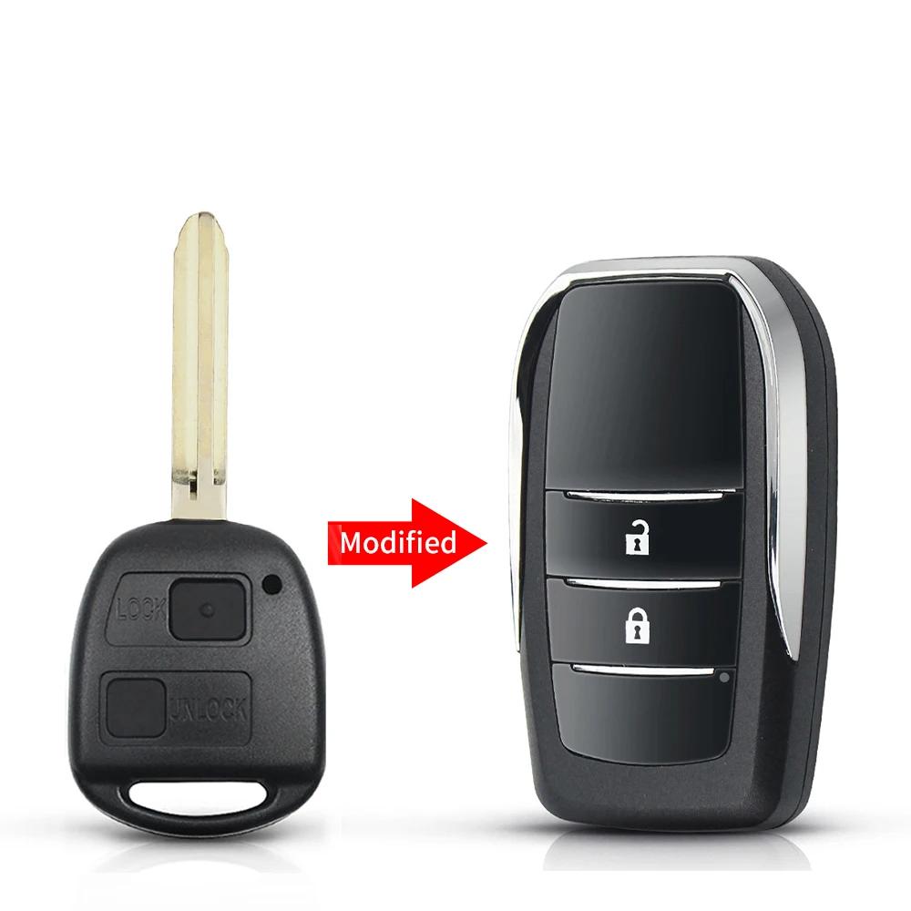 2/3 Buttons Modified Flip Car Key Shell For Toyota Camry Land Cruser 120 Prado Avensis Tarago Rav4 For Lexus Rx330 Toy43