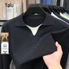 Yalu Men's Wool-Blend Mock Two-Piece Knit Sweater