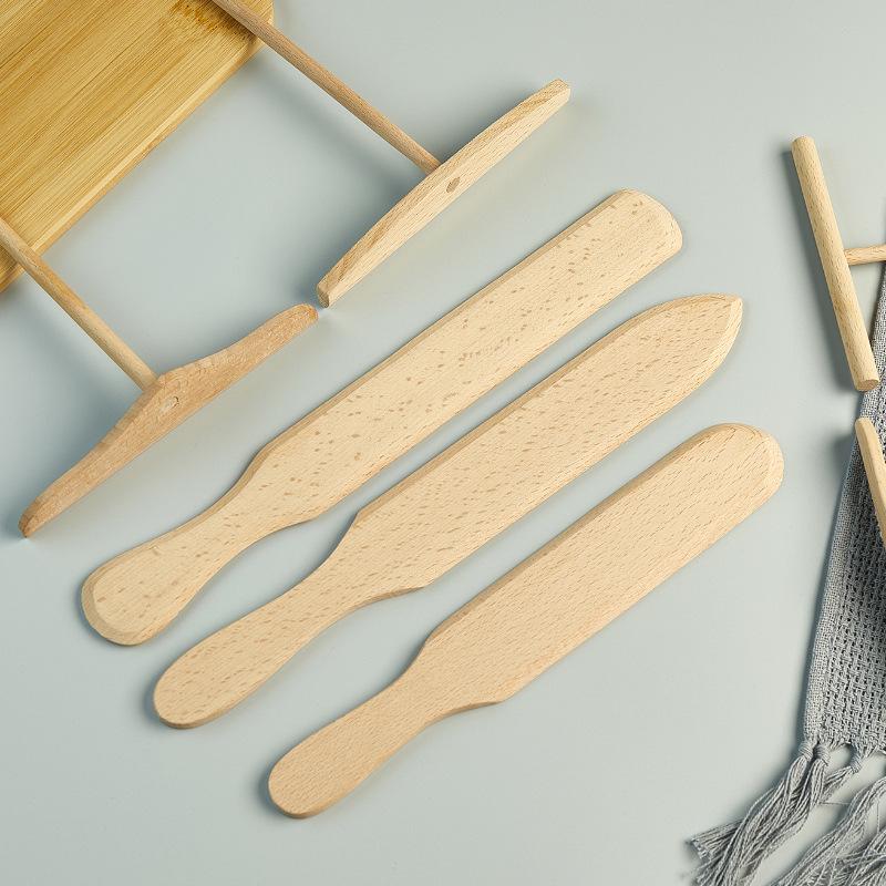 Egg Crepe Scraper Set with Bamboo Dragonfly Engraving - Jianbing Guozi Rake Kitchen Tool