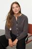 Women's Elegance Style Cardigan Stone Gold Buttoned Plush Crop Knitted Cardigan