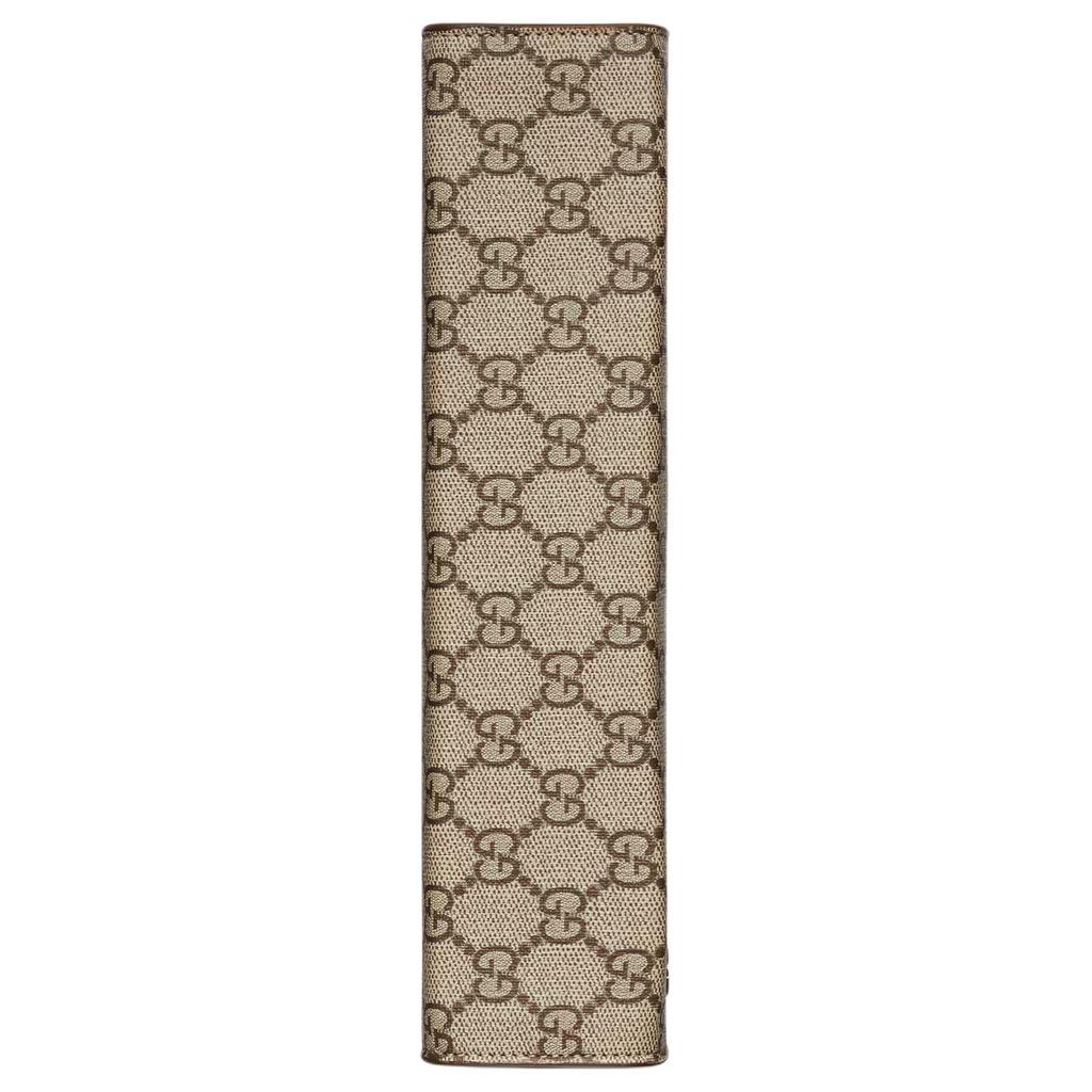 Gucci GG Detail Ceramic Effect Finish Supreme Canvas Clutch Bag Women clutch Beige Dark-Wood 768255-FACQC-9773