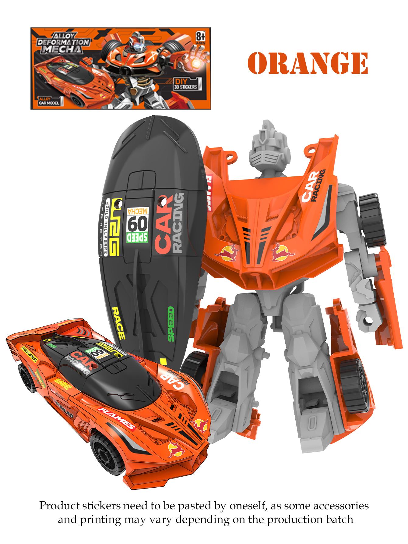 

Игрушки-роботы-трансформеры, мини-машинка-робот, фигурки, 2 режима, игрушки-фигурки из сплава, подарки для мальчиков и девочек оранжевый