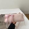 Women's Faux Leather Bowknot Underarm Bag Korean Small Square Shoulder Clutch Fashionable Handbag