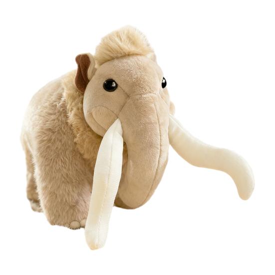 Plyšový mamut Realistické chlupaté plyšové zvíře s dlouhými kly Roztomilá ošklivě roztomilá sloní panenka pro děti Dekorace na stůl a dárek