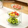Modern 3-Tier Transparent Green Fruit & Snack Plate
