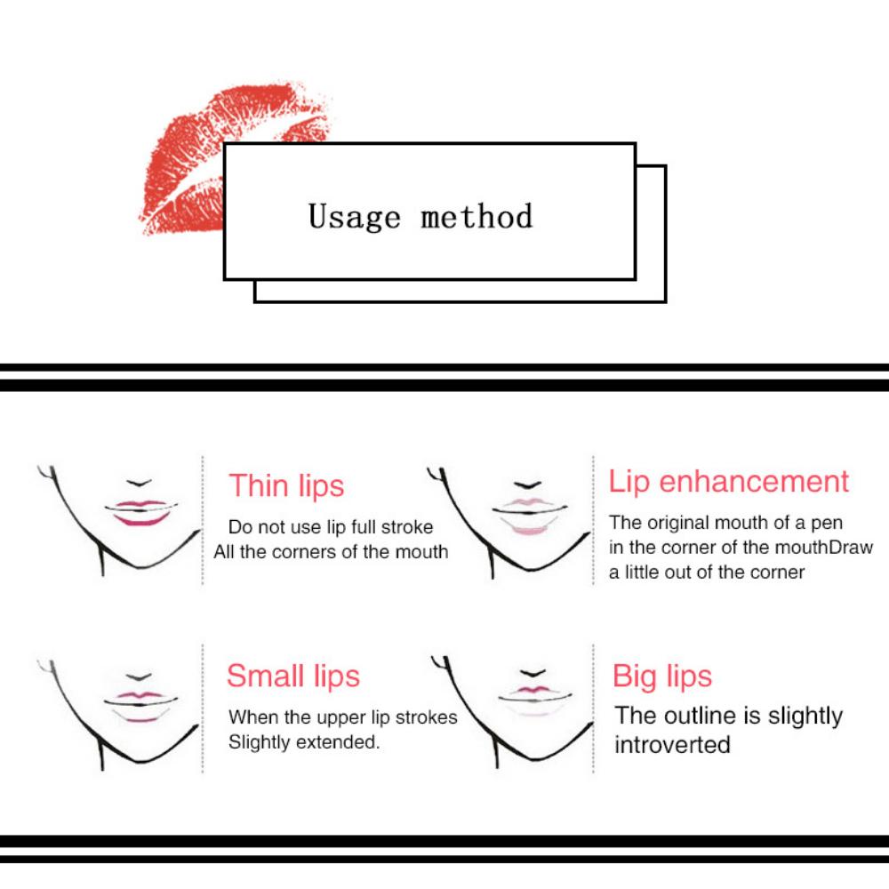 VIBELY Matte Non-Stick Lip Liner Lipstick 12 Shades Brown Outlining Lip Pencil Makeup