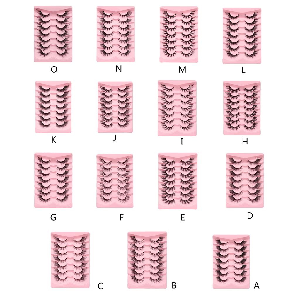 Cat Eye Lashes Extension Fox Eye Faux Mink Lashes Natural Look Eyelashes Fuzzy Volume Wispy Lashes 7Pair Fake Eyelash