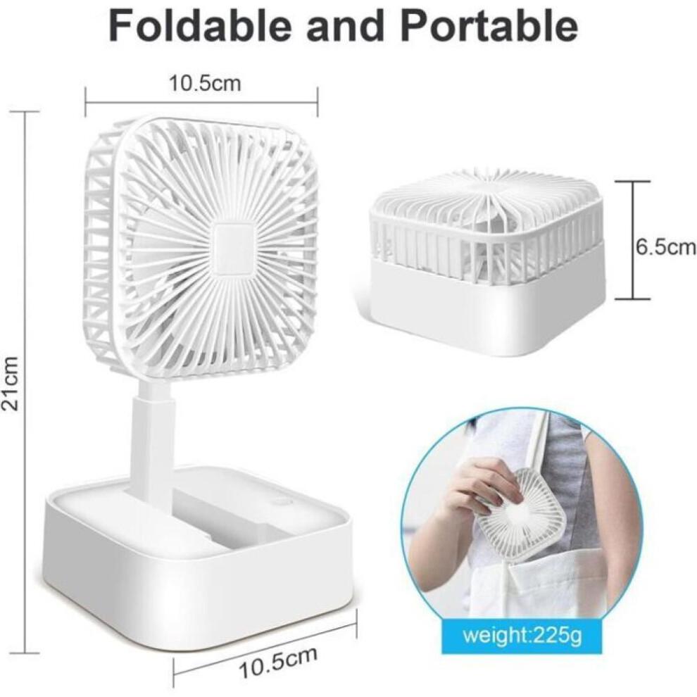 USB-ventilator, Mini Draagbare Ventilator, Oplaadbare Bureauventilator, 1200 mAh Oplaadbare Batterij, 3 Snelheden, Ventilator