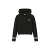 Original Casual Loose Hooded Zipper Long Sleeve Sweater Women Sweater F51W549405F-BK