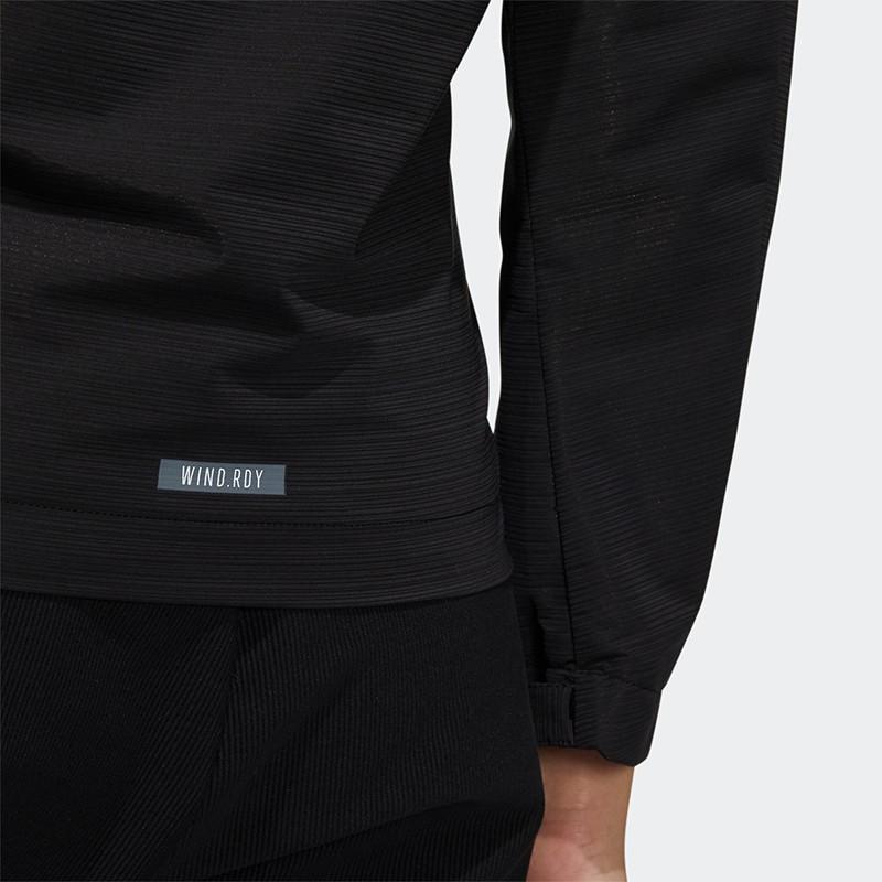 Adidas Solid Color Zipper Pocket Spliced Jacket Women Jackets Black HB3545