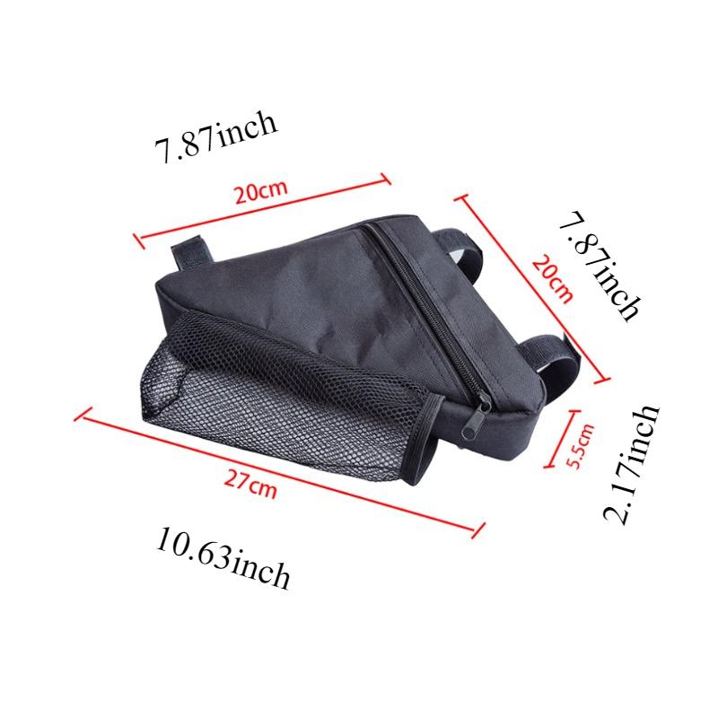 Hike Camping Outdoor Cycling Mountain Bike Crossbeam Triangle Bag Strap with Water Cups Zipper Accessories