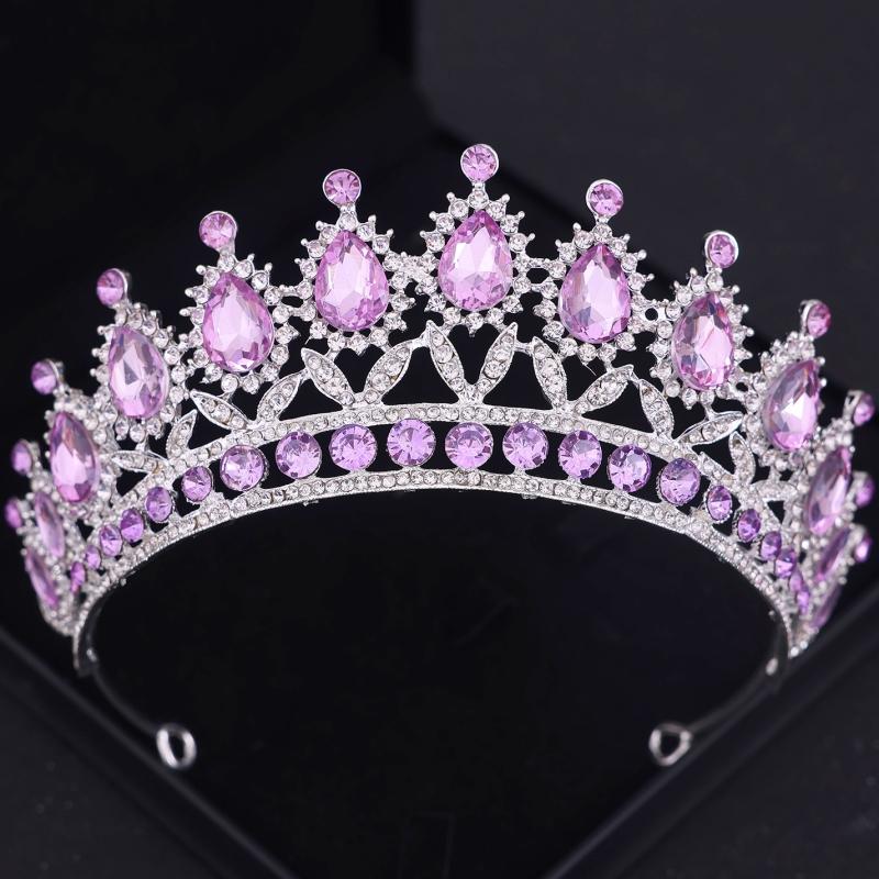 Baroque Crystal Crown Tiara Headband For Women Rhinestone Prom Diadem Crown Bridal Wedding Hair Accessories Jewelry Crown Tiara