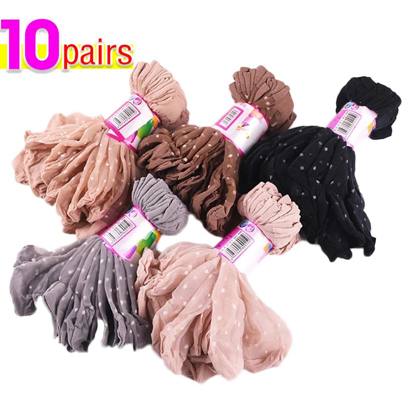 Women Breathable Socks Sexy Black Skin Dot Pattern Socks for Girls Fashion Summer Cool High Stretch Lace Short Sock