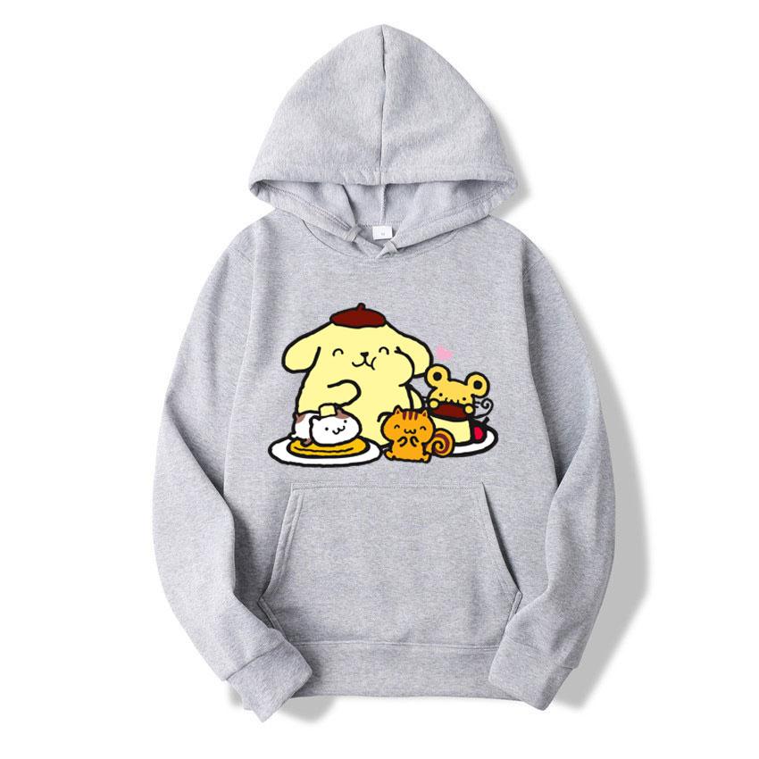 2025 new fashion Men's and women's hooded sweatshirts Purin cartoon fluffy sweater couple's yellow sportswear spring autumn