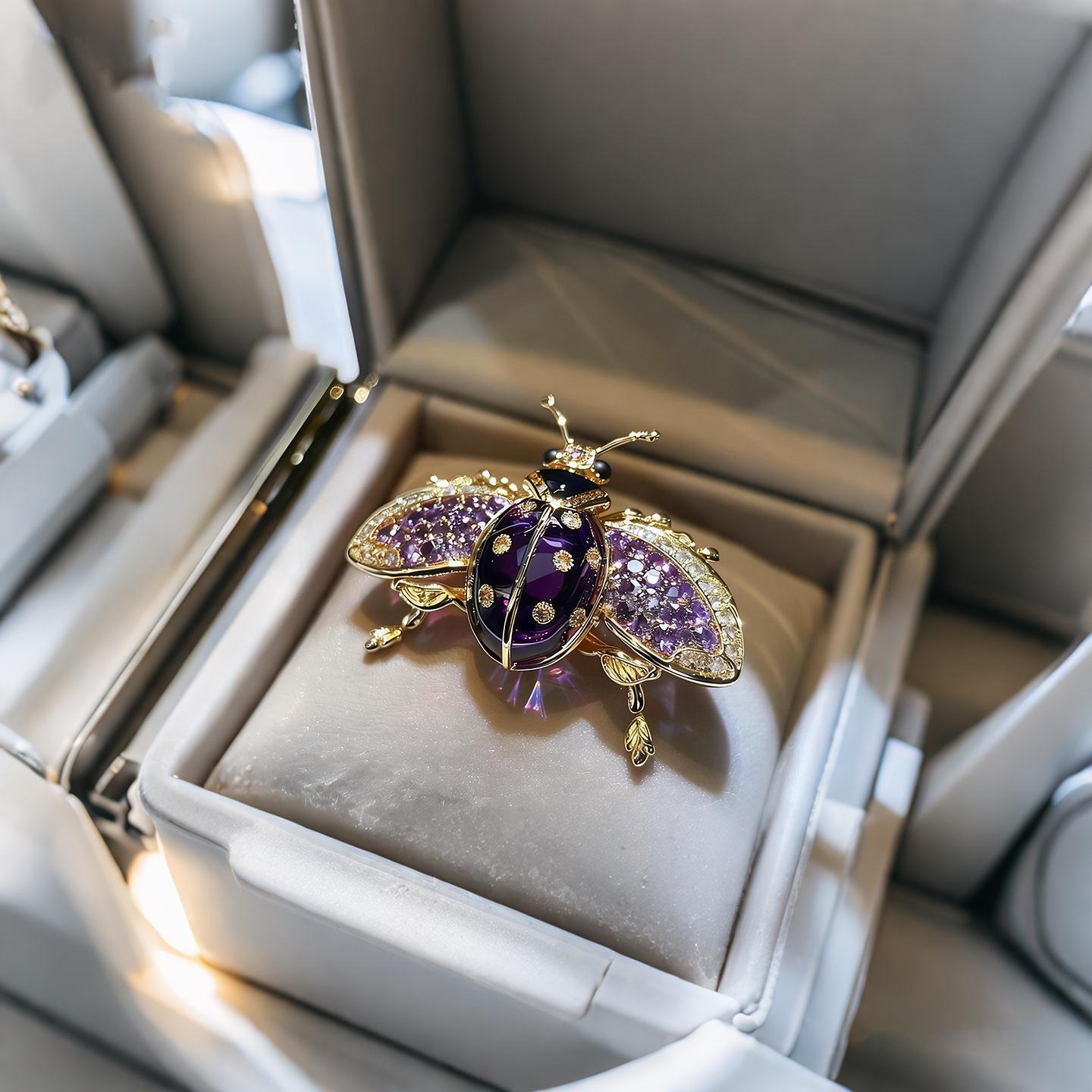 Bo Xin Yun Luxury Beetle Brooch: European & American Style, Exquisite High-End Fashion Accessory