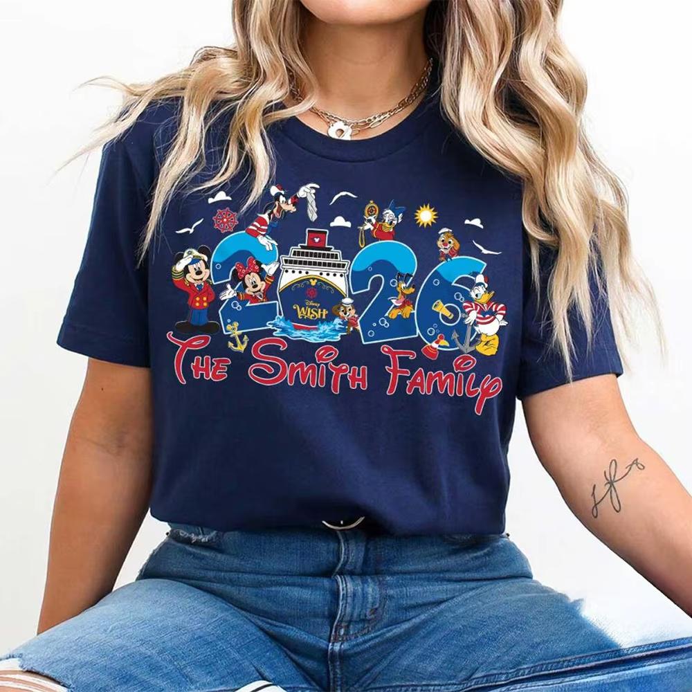 

New Disney 2026 Theme TShirt Womens Y2K Fashion Casual Shirt MickeyFriends Loose Breathable Comfortable Party Top Soft Cotton 4XL