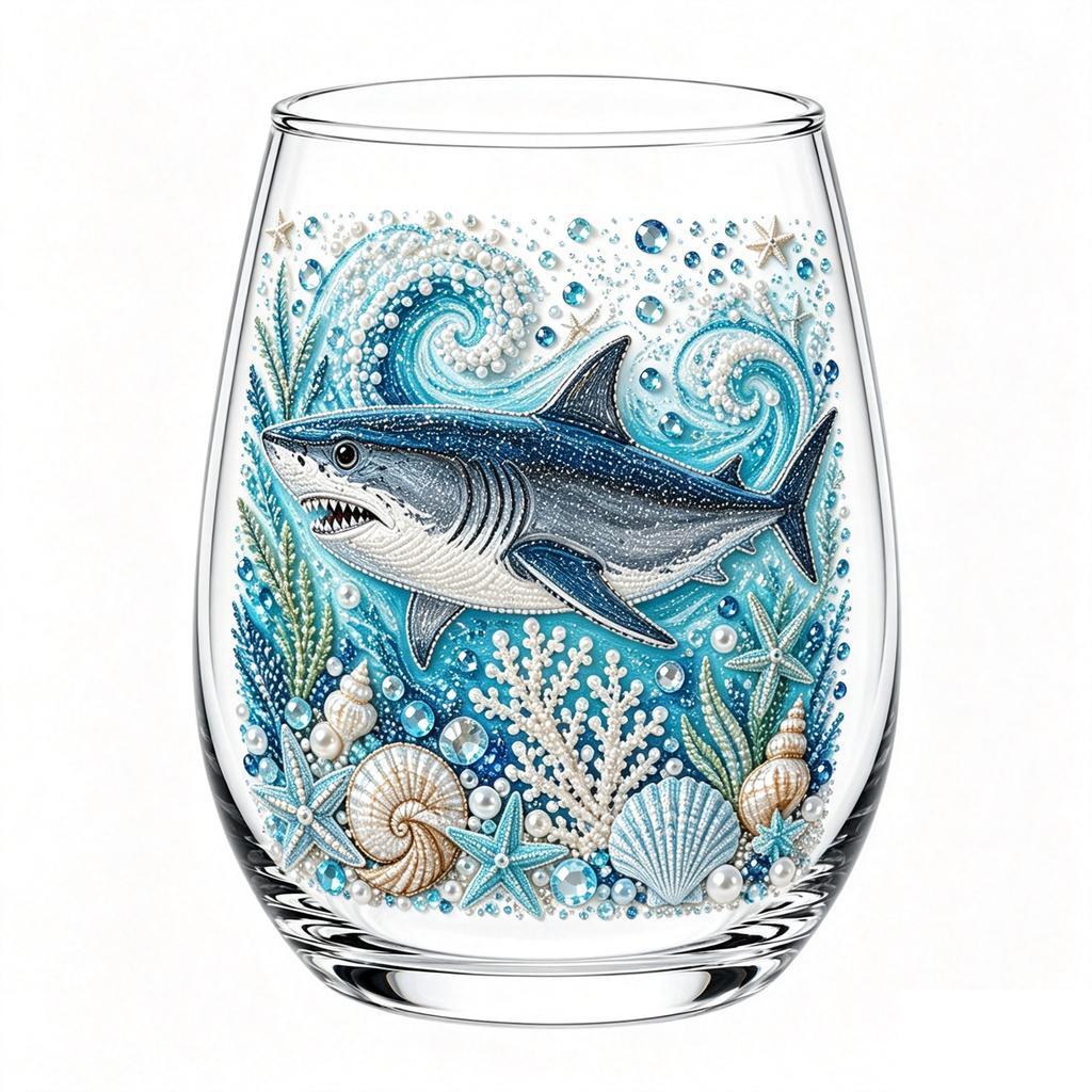 Glass Cup with 2D Animal Pattern Print, Decorative Tumbler for Home, Party and Daily Use