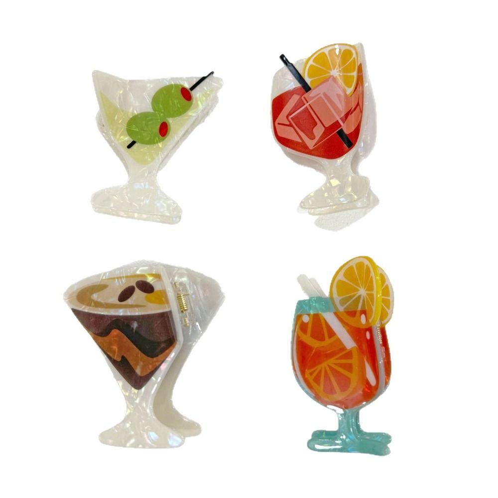 Goblet Shape Cocktail Theme Hair Clip Acrylic Acrylic Hair Claw  Party Accessories