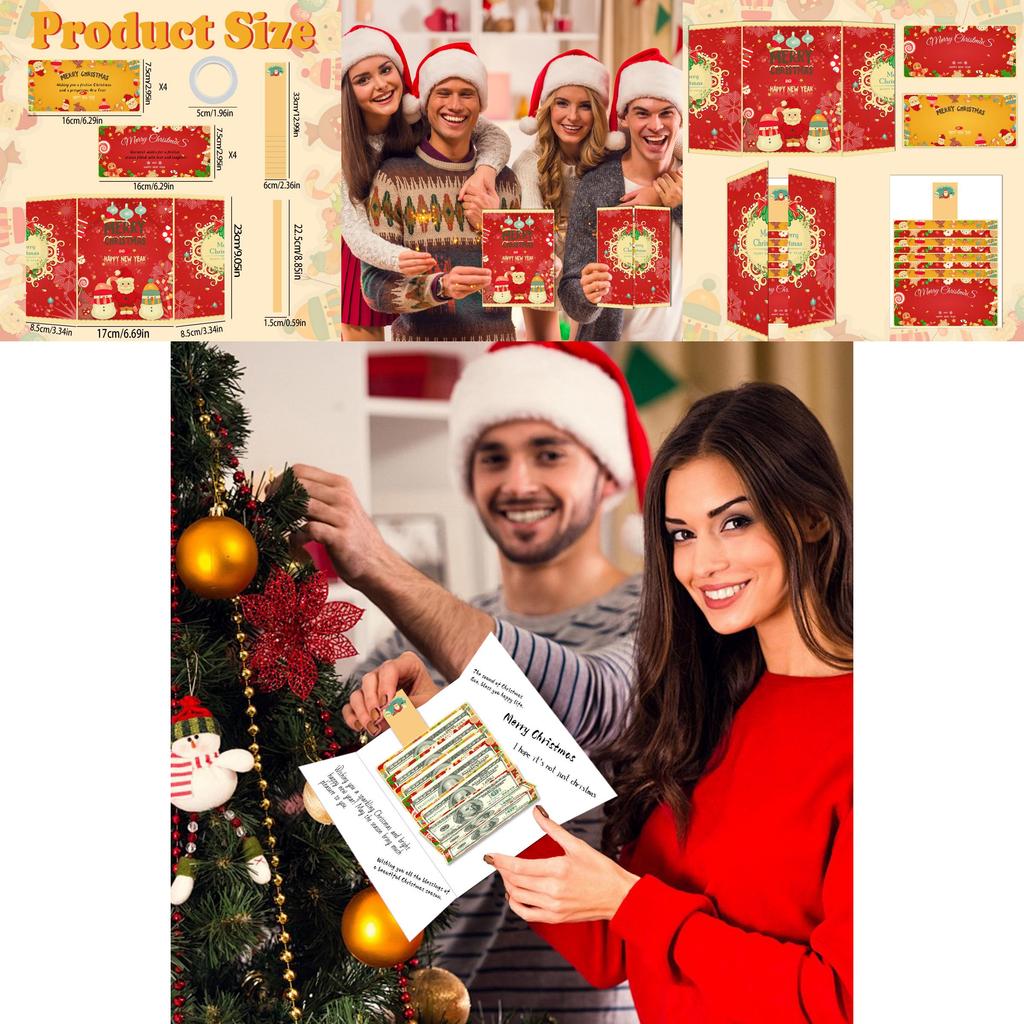 Santa Theme Holiday Card With Cash Pocket For Christmas Gifts And Celebration Decor