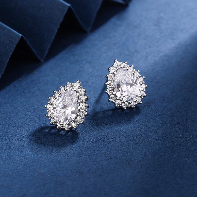 Drop Shape Three Piece Jewelry Set Pendant Earrings Ring Sweet Elegant High End Versatile Luxurious