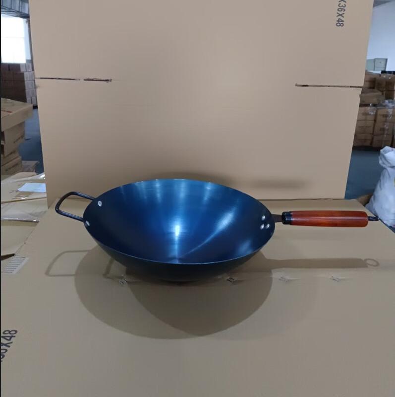 Wutuo Hand-Forged Round Bottom Cast Iron Non-Stick Wok
