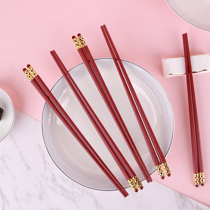 Ru Han Premium Gold Crown Glazed Alloy Chopsticks