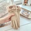 Tie Full Finger Gloves Autumn Winter Female Gloves  Driving Mitten Korean Style Gloves