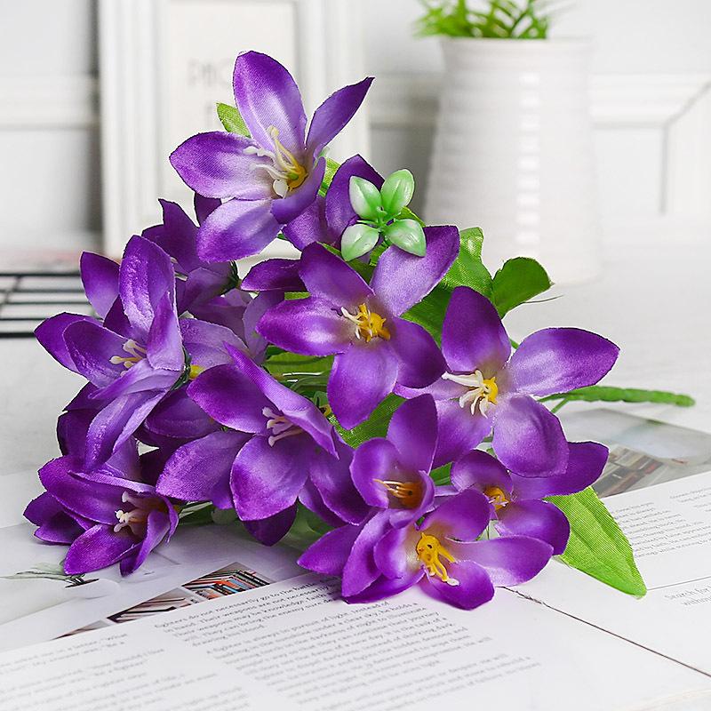 Lovely Artificial Mini Flower Bouquet Home Wedding Decor 18 Flowers On 1 Piece