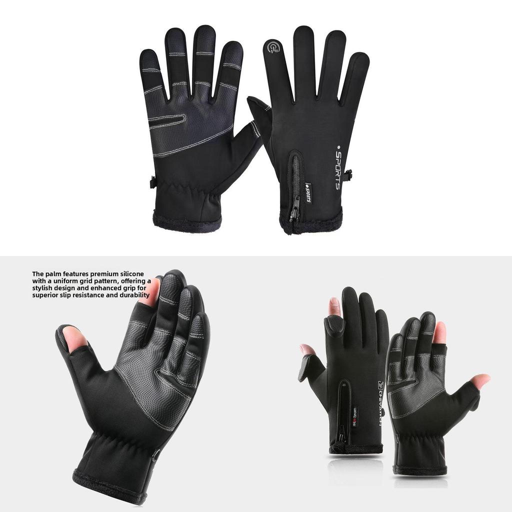 Sport Outdoor Mens Waterproof Touchscreen Cycling Gloves For Winter Cold Weather