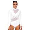 Damen Latein Tanz Jumpsuit Strasssteine Langarm Reißverschluss Hinten Fransen Leotard